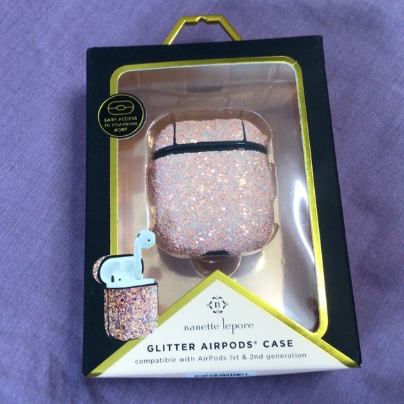 💐HOST PICK🥳🎉 Nanette Lepore Sparkling Airpods Case Pink - Picture 2 of 3